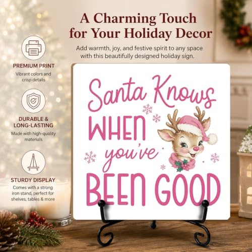 Christmas Wooden Signs Decor Funny Wood Plaque with Support Stand - Image 3