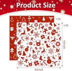 Zezzxu 100 Sheets Wax Paper for Food, Red and White Parchment Paper for Cookie Box Deli Wrapping Grease Resistant Basket Liners (9.8 x 9.8 Inches) - Image 2