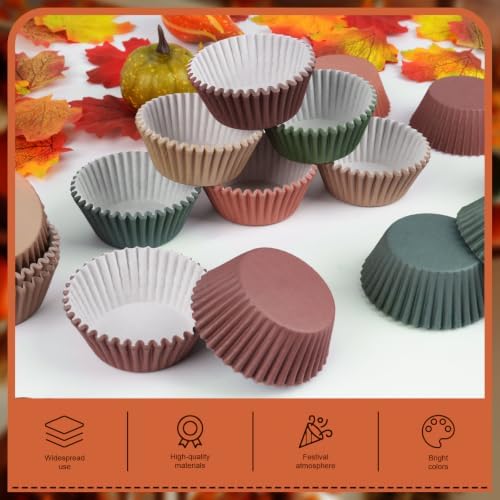 600 Pcs Fall Cupcake Liners, Autumn Paper Baking Cups, 6 Colors - Image 3