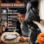 HKNMTT Halloween Silicone Molds for Baking Extra large, 6 Cavities 3D Skull Cake Pizza Soap Pan Molds, Nonstick Halloween Skeleton Mold for Ice Cupcake - Image 5