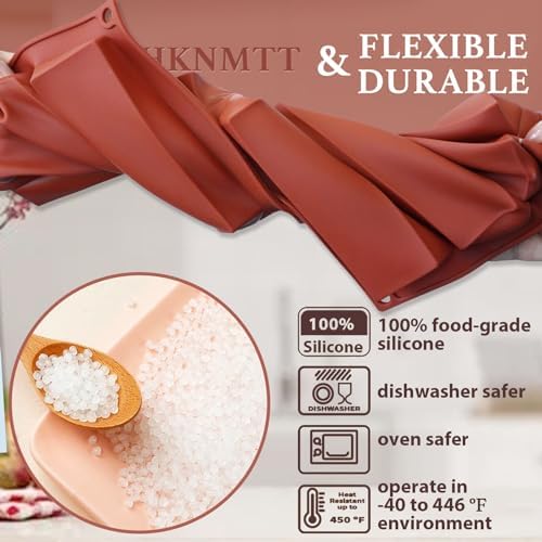 Chocolate Bar Molds Silicone Rectangle for Granola Deep Bars, 2-pack 8 Cavities Thick Flexible Molds for Homemade Snacks Sugar Free Energy Soft Baked Oat Protein Energy Bars, Easy Release Moulds Tray - Image 4