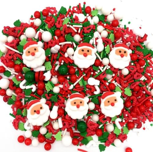 Santa Claus Sprinkles 7oz Candy Sugar Sprinkle Red and Green Sprinkles Cake Decorations Cupcake Toppers Cookie Decorating Ice Cream Celebrations by Weraru