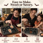 HKNMTT Skull Cake Pizza Pan 6 Spooky Shapes Halloween Silicone Baking Mold - Image 5