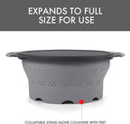 Dexas 10" Collapsible Silicone Colander in Cool Grey, Kitchen Strainer - Image 5