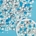 Edible Snowflake Sprinkles,Frozen Sprinkle for Cake Decorating,Blue White by Sugarzy