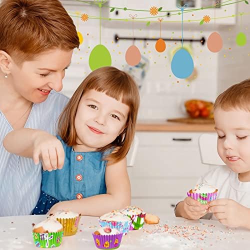 SANNIX 450pcs Easter Cupcake Liners, Bunny Chick Egg Baking Cups Cupcake Wrappers Paper Wraps Muffin Liners for Easter Spring Birthday Party Candy Cake Decorations Supplies(9 Designs) - Image 7