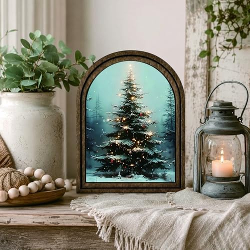 Christmas Tree Arched Decor, Winter Forest Table Sign, 5.9x7.9 - Image 6