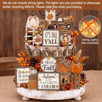 Shellwei 20 Pcs Thanksgiving Tiered Tray Decor Set, Fall Wooden Table Sign - Image 5