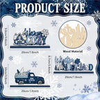 3Pcs Christmas Table Decorations, Blue Christmas Decor Indoor - Image 3