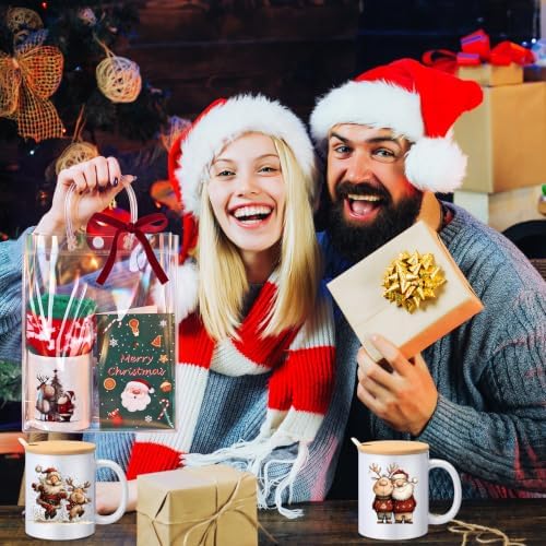 Meanplan 6 Set Christmas Mugs Gift Bulk, Fuzzy Socks Cards Bags, Classic - Image 6