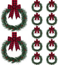 Retrowavy 12 Pcs Christmas Kitchen Cabinet Wreaths with Ribbon Small Wreath by Retrowavy