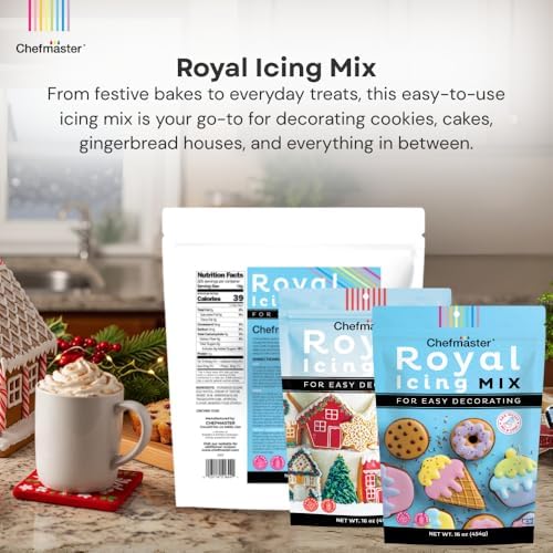 Chefmaster Premium Holiday Royal Icing Mix, Decorating Cookies, Making Cake Decorations, Extra Smooth & Versatile, Just Add Water, Non-GMO, Made in USA, 16 oz - Image 2