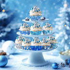 SANNIX 450pcs Winter Christmas Cupcake Liners Snowflakes Cupcake Wrappers - Image 5