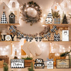 Funnymoom 17 Pcs Christmas Tiered Tray Decor Set Winter Tiered Tray Decor - Image 6