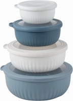 COOK WITH COLOR Prep Bowls with Lids- Wide and Deep Nesting Plastic Small by CookwithColor