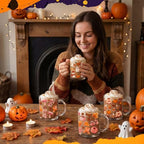 Tioncy 4 Pcs Fall Coffee Mugs 12 oz Pumpkin Harvest Glass Cups - Image 2