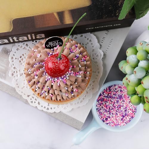 Pink Purple White Nonpareils Sprinkles - 4.6oz Edible 2mm Pearl Sprinkles - Image 4