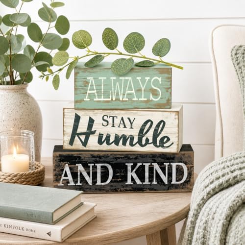 4pcs Farmhouse Table Decor, Always Stay Humble and Kind Inspirational Decor - Image 4