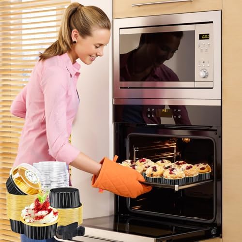 Round Mini Cake Pans with Lids, 5oz Disposable Small Baking Tins, Black - Image 5