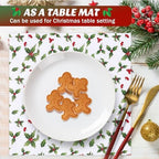 Marspark 100 Sheet Christmas Wax Paper Holly Leaf for Food 11.4 x 11 Inch - Image 2