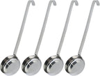 4 Pcs 3 oz 10.55 Inch Silver Stainless Steel 201 Long Handle Cooking Spoon by TSNAMAY