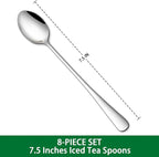 DEHOV 7.5 Inches Stainless Steel Iced Tea Spoons, Ice Cream, Long Handle Iced - Image 2
