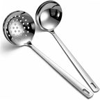 Berglander Slotted Spoons and Kitchen Ladle Spoon Set 2 Pcs, Stainless Steel by Berglander