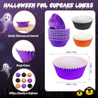 SANNIX 450Pcs Halloween Foil Cupcake Liners Muffin Liners Baking Cups - Image 2