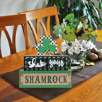 St Patricks Day Decorations, MEETYAMOR 3-Layered Shamrock Wood Block St Patricks Day Decor, Shamrock Ornaments Shake Your SHAMROCK Sign Saint Patricks Day Decorations for the Home, Table, Mantel - Image 6