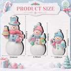 Suzile 3 Pcs Christmas Candy Snowman Decorations Wood Candy Canes Decor - Image 3
