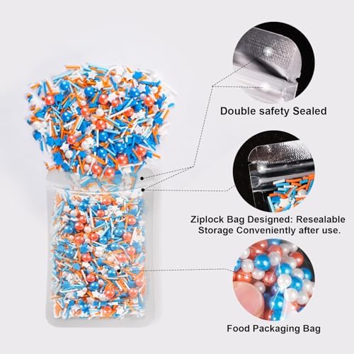 Blue and Orange Party Sprinkles with Stars for Kids Cakes, Cupcakes, 180g - Image 6
