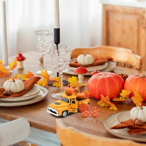 Thanksgiving Truck Decor, Fall Metal Pumpkin Truck, Harvest Decorations - Image 5