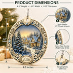 Christmas Ornament 2026, Winter Village Christmas Tree Ornament, Snowy Cabin Holiday Keepsake, Acrylic Christmas Tree Decoration, Winter Wonderland Gift for Family, Friends, Secret Santa - Image 5