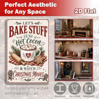 Christmas Baking Sign, Hot Cocoa Kitchen Decor, Vintage Wall Art - Image 2