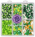 Green Sprinkles for Cake Decorating, ST Patricks Day Spring Sprinkles Mix with Shamrock Clover Jimmies Nonpareils for Ice Cream Cupcakes Baking Cookies Cake Topping by Kercky