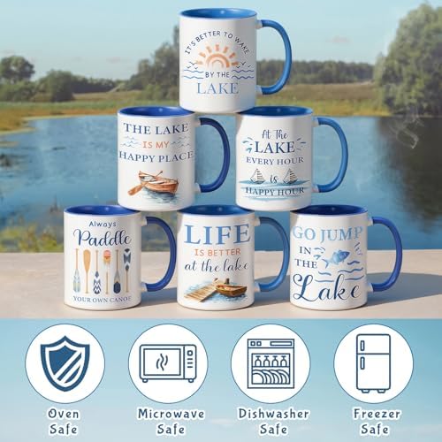 Didaey 6 Pcs Lake House Coffee Mugs Lake Life Gifts Ceramic Cup 12 oz - Image 6