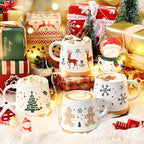 Maustic Christmas Mugs Set of 4, Holiday Coffee Mugs with Festive Christmas Themed Design, Hot Chocolate Hot Cocoa Cups, Family Gifts, 14 Oz - Image 2