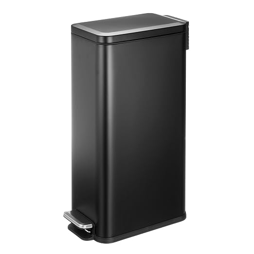 mDesign Slim Metal Rectangle 7.9 Gallon Trash Can - Image 8