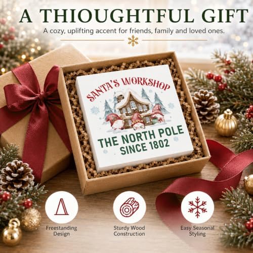 Santa Workshop Sign, Christmas Decoration, Funny Christmas Wooden Box Sign, Farmhouse Home Decoration, Santa Gnome Signs, Holiday Decor, Front Door Signs - Image 6