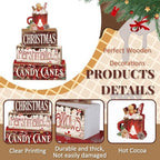 Moucuny 4 Pcs Christmas Hot Cocoa Table Decorations Wooden Xmas Block Signs - Image 3