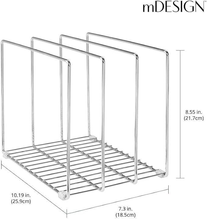 mDesign 3 Slot Tray and Pan Rack — Metal Wire Rack - Image 3