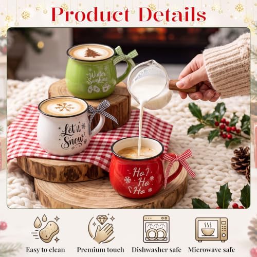 LemonRoad 6 Pcs Christmas Coffee Mugs, 12 oz Holiday Gift Ceramic Mugs Bulk - Image 4