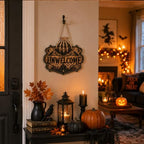 Halloween Decorations - 2D Printed Flat Gothic Unwelcome Wooden Sign - Image 5