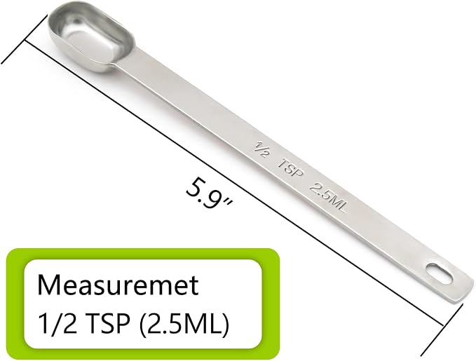 1PCS 1/2tsp Single Measuring Spoon, Stainless Steel Long Handle Individual - Image 2