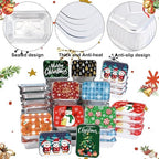 DIYDEC 36PCS Christmas Foil storage Containers Aluminum Food Tin with Lids - Image 2