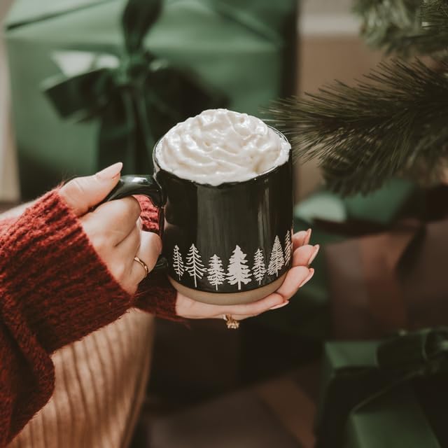Sweet Water Decor White Pine Trees Coffee Mug, 14oz Stoneware Christmas Mug, Dishwasher & Microwave Safe, Large Holiday Winter Cup for Coffee, Tea & Hot Chocolate, Stocking Stuffer Gifts for Women - Image 2