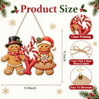 Gingerbread Christmas Decorations Joy Gingerbread Boy Girl Sign - Image 3