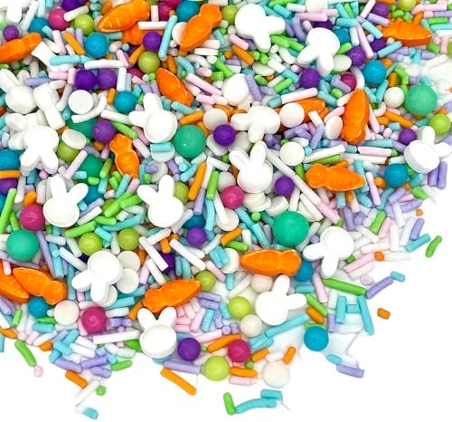 Manvscakes Sprinkles- Edible Cake and Cupcake Sprinkles with Assorted Shapes and Sizes for Parties, Metallic Sprinkle Mix for Cookies, Ice Cream, Cake and Cupcake Decorating, 4 oz (Pastel Easter) by Manvscakes