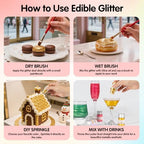 Edible Red Glitter for Drinks,Food Grade Luster Dust,Baking Shimmer Powder - Image 5