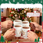 Christmas Coffee Mug Set of 4, 12 oz Gingerbread Man Coffee Mug with Handle, Hot Cocoa Ceramic Mugs with Gift Box for Mom Woman Family Friends Colleagues - Image 6